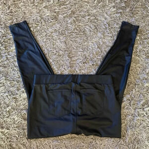 Women's Torrid Faux Leather Casual Slip On Pants Plus Size 1 Black Stretch